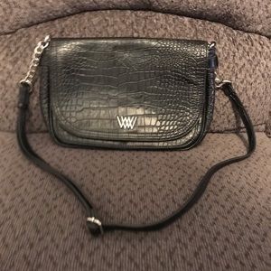 Wendy Williams Black Leather Shoulder Bag like new